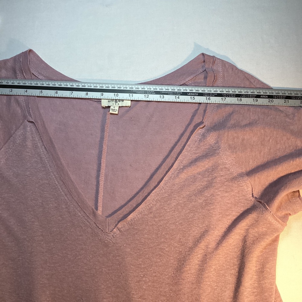 Umgee Linen Blend Tunic Dress Womens Large Purple Boho Minimalist Tiered Ruffle - Picture 6 of 7